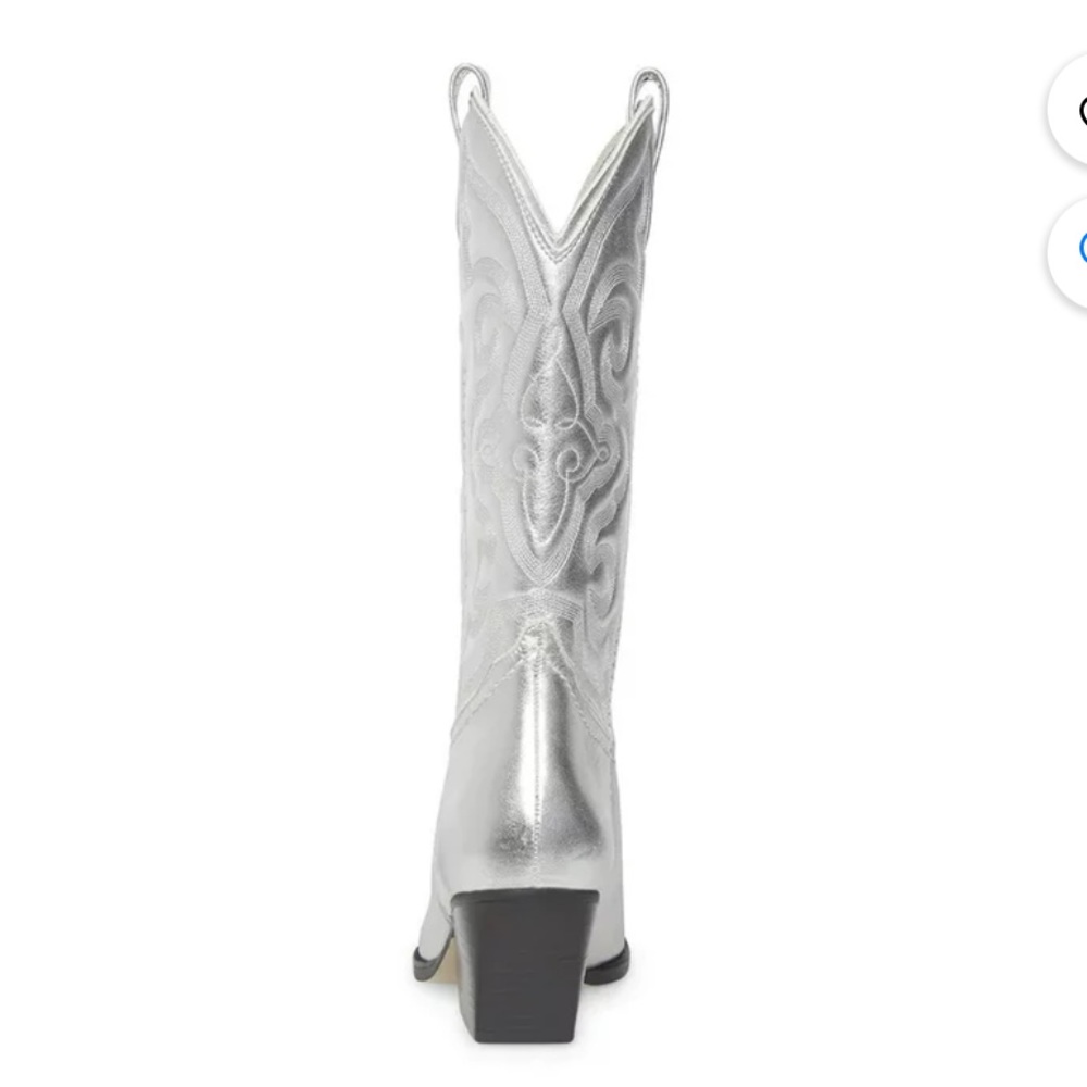 Steve Madden Silver Cowboy Boots - Picture 6 of 12